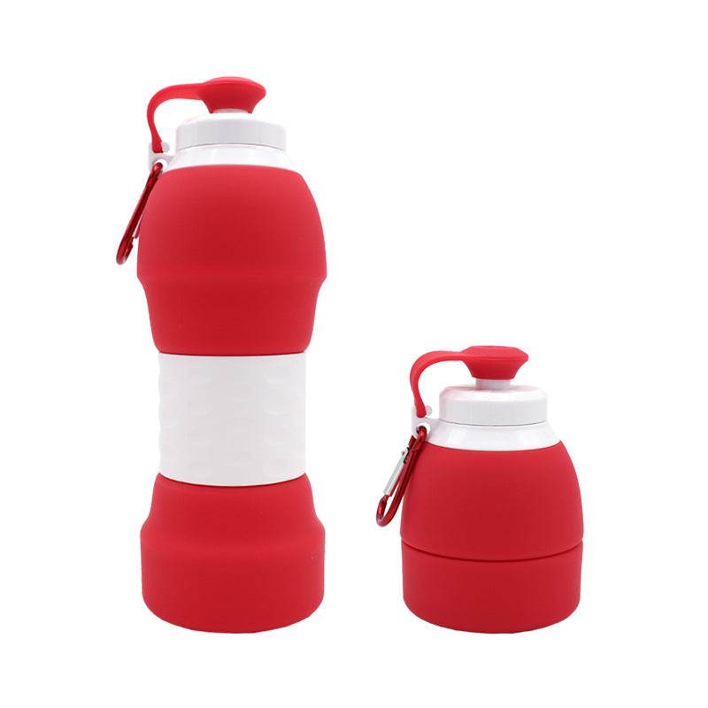 Collapsible Silicone Water Bottle – Leak-Proof Foldable Water Bottle 500ml/1L | BPA-Free, Lightweight & Portable Reusable Drinking Bottle for Travel, Gym, Camping or Office Use - Tarteebstudio