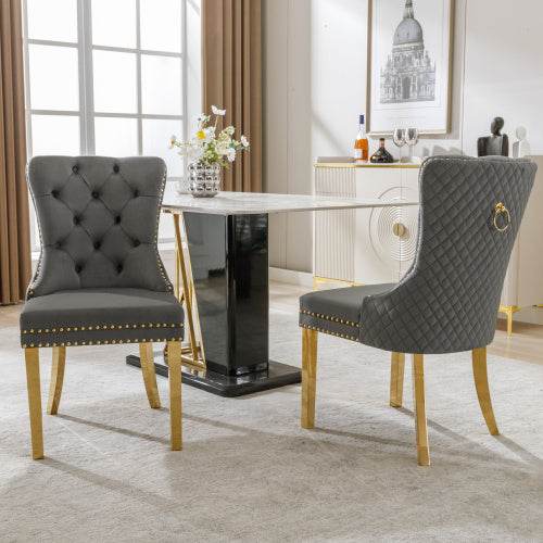 Luxury Velvet Dining Chair with Metal Legs – Stylish Accent Chair for Kitchen, Dining Room & Home Office – Set of 2 or 4 | Available in Multiple Colors - Tarteebstudio