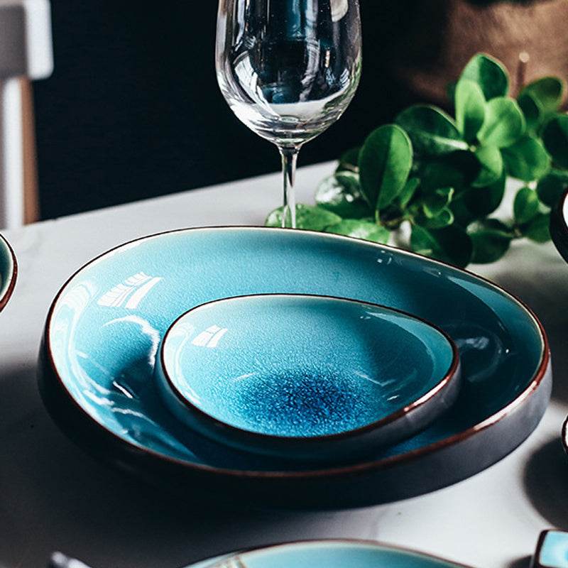 Japanese Style Creative Ceramic Tableware Set – Handcrafted Dish Plates, Bowls & Cups | Elegant, Microwave & Dishwasher Safe – Ideal for Sushi, Ramen, Rice & Everyday Dining - Tarteebstudio