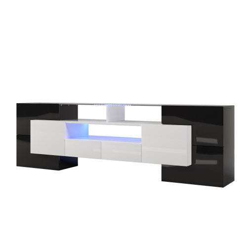 Stilvoller TV-Schrank aus Faserplatten – Moderne HiFi-Anbauwand mit Ablagefächern & Schubladen – Ideal für Wohnzimmer & Heimkino - Tarteebstudio