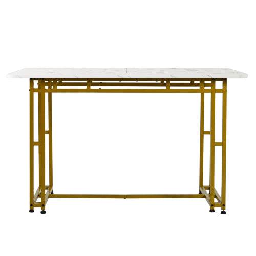 Modern Rectangular Dining Table with Metal Frame – Stylish Kitchen & Living Room Table for Home & Office Use - Tarteebstudio