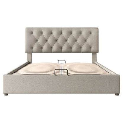 PU Leather & Wood Bed Frame with Slatted Base & Upholstered Headboard – Modern Bedroom Furniture in Queen & King Size – Easy Assembly - Tarteebstudio