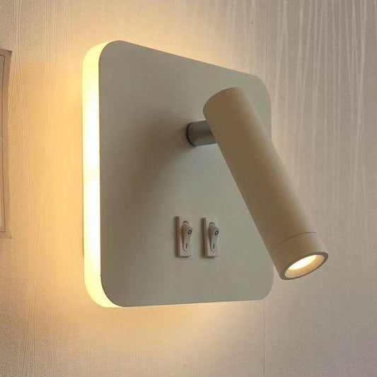 Modern Minimalist Bedside LED Wall Lamp - Adjustable Spotlight, Dimmable Touch Control, 3 Color Temperatures (3000K-6000K), USB Charging Port, Ultra-Slim Space-Saving Design for Bedroom, Study, Nursery - Tarteebstudio