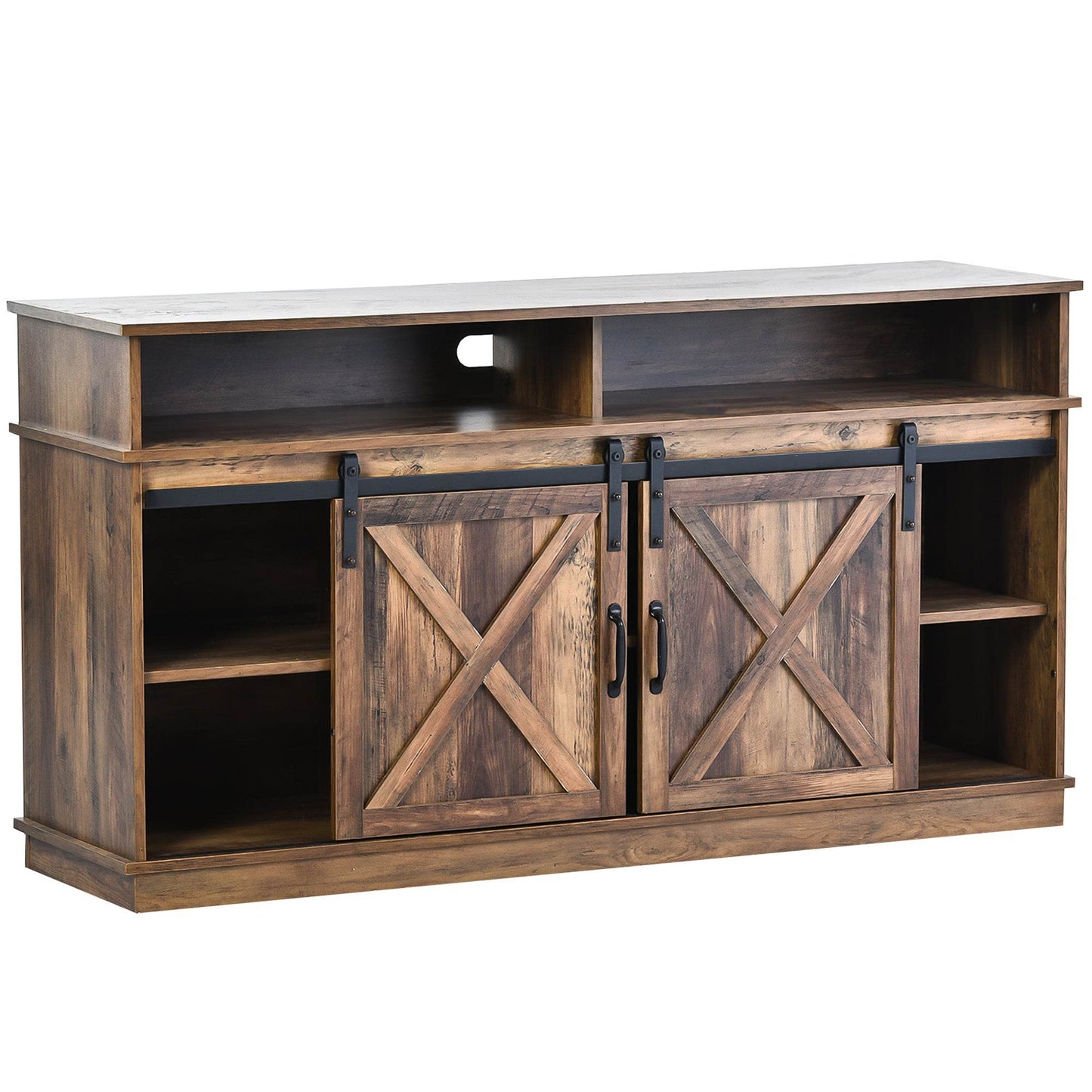 Extra Large TV Cabinet with Particleboard Construction – Modern MDF Entertainment Center with Adjustable Shelves & Cable Management – Ideal for Living Room or Home Theater - Tarteebstudio