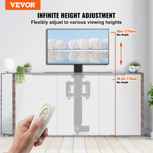 Motorisierter TV-Ständer für 28-32 Zoll – Automatischer TV-Lift mit Höhenverstellung (77-127 cm) | Stabile TV-Halterung bis 60 kg für LCD, LED & Plasma – Ideal für Wohnzimmer oder Büro