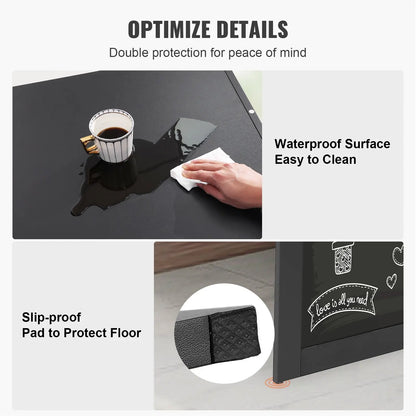 Schwarzer Klapptisch aus Spanplatten – Wandtisch mit 45 kg Tragkraft | Maße: 60x16,51x146,99 cm – Ideal als Wandschreibtisch, Küchenablage oder Raumspartisch für Wohnheim, Büro & Zuhause