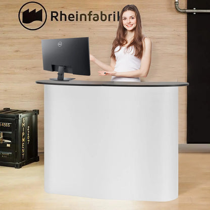 Faltbare Messetheke – 1300x465x950 mm | Messestand, Promotion-Tresen oder Pop-Up Bartisch mit Regal & Transporttasche – Ideal für Messen, Events, Märkte & Verkaufsstände