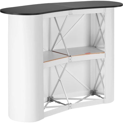 Faltbare Messetheke – 1300x465x950 mm | Messestand, Promotion-Tresen oder Pop-Up Bartisch mit Regal & Transporttasche – Ideal für Messen, Events, Märkte & Verkaufsstände