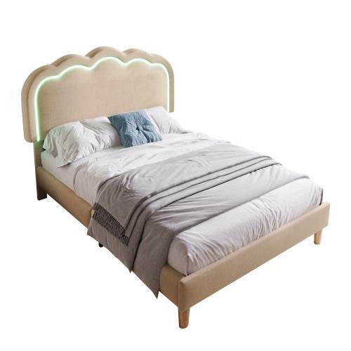 Gepolstertes Bett in Rosa Samt – Luxus Polsterbett mit Knopfheftung & Metallgestell | Queen/King Size Plattformbett ohne Boxspring – Stilvolles Schlafzimmermöbel im Retro-Look - Tarteebstudio