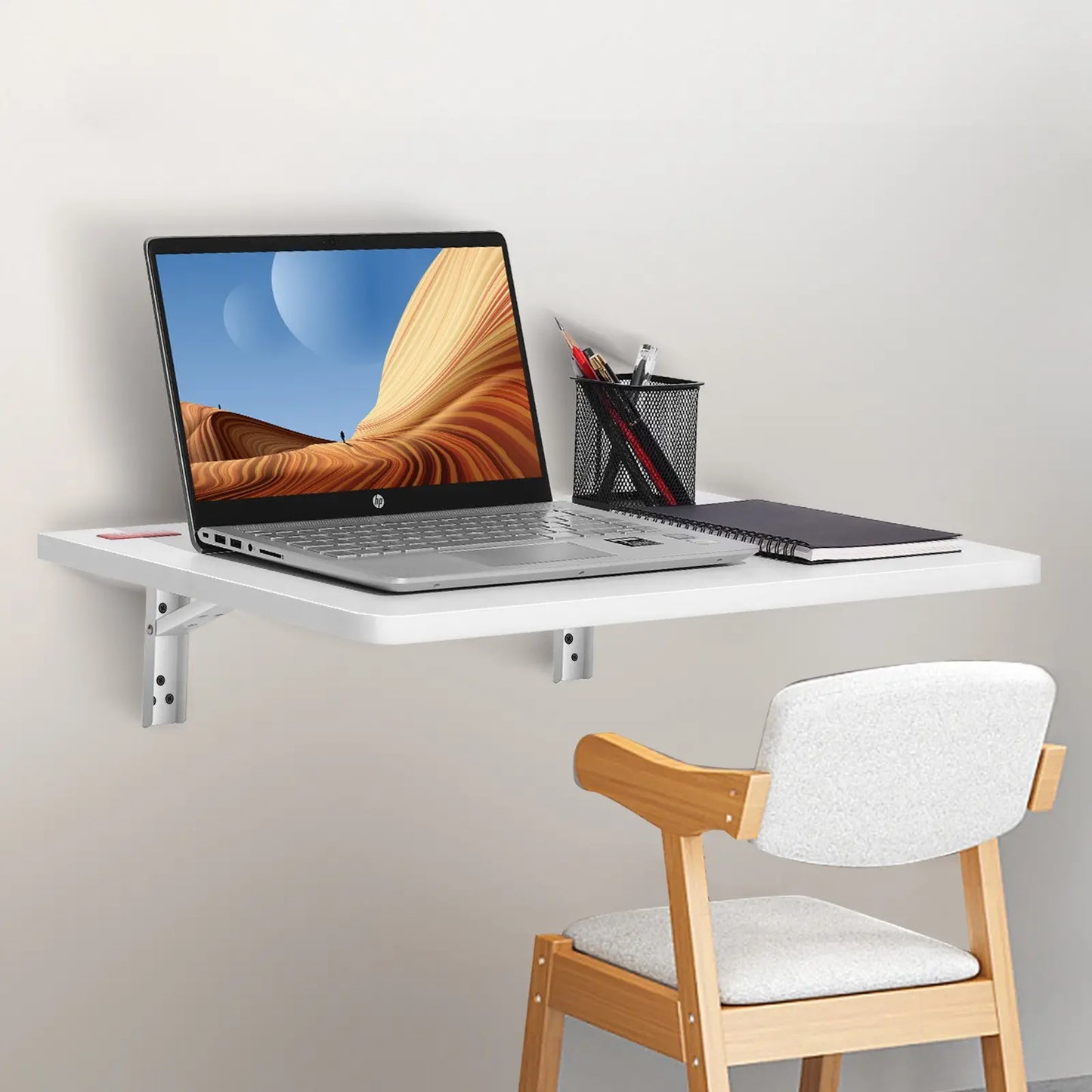 Weißer Klapptisch – Wandtisch mit 45 kg Tragkraft | Maße: 60x40x15 cm – Ideal als Küchenablage, Schreibtisch oder Raumspartisch für Studenten, Mieter & Einzelzimmer