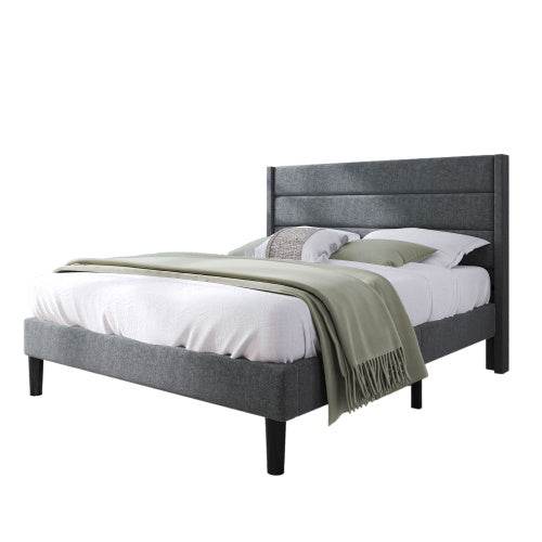 Linen Bed Frame With Slatted Frame - Tarteebstudio