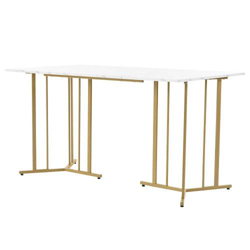 Modern Metal-Framed Rectangular Dining Table – Industrial Style Kitchen & Living Room Table – Durable Steel Frame with Wood, Glass or MDF Top - Tarteebstudio