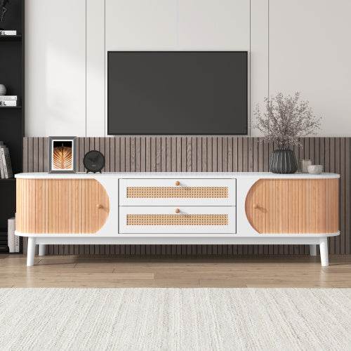 Affordable Particleboard TV Cabinet – Modern MDF Entertainment Center with Storage Shelves & Cable Management – Ideal for Living Room or Home Theater - Tarteebstudio