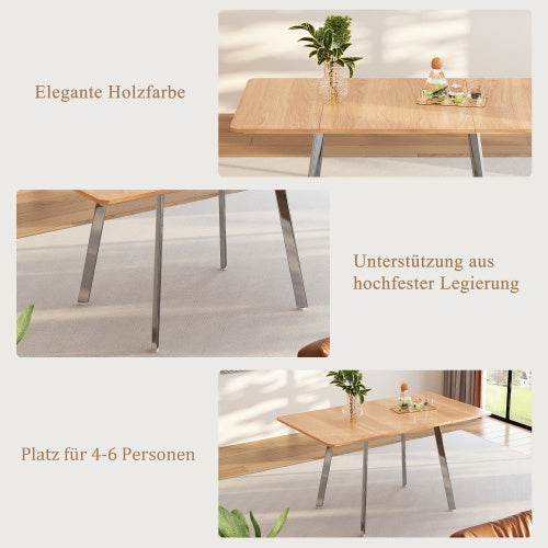 Modern Minimalist Fiberboard Dining Table – Sleek MDF Kitchen & Dining Table in Various Sizes – Space-Saving Design for Small & Large Rooms - Tarteebstudio