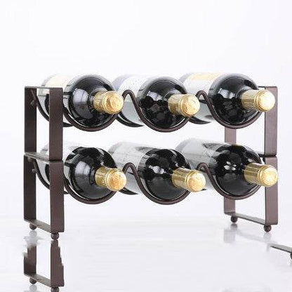 Modern Stackable Wine Bracket Set – Decorative Wine Bottle Rack & Display Shelves | Stylish Wine Cabinet Ornament for Home Bar, Kitchen or Living Room – Space-Saving Wine Organizer - Tarteebstudio