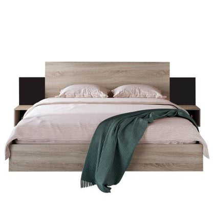 Natural Solid Wood Double Bed – Queen Size Wooden Bed Frame with Slatted Base – Handcrafted Bedroom Furniture in Oak, Pine or Walnut Finish - Tarteebstudio