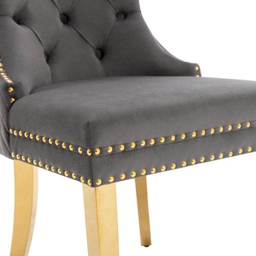 Luxury Velvet Dining Chair with Metal Legs – Stylish Accent Chair for Kitchen, Dining Room & Home Office – Set of 2 or 4 | Available in Multiple Colors - Tarteebstudio