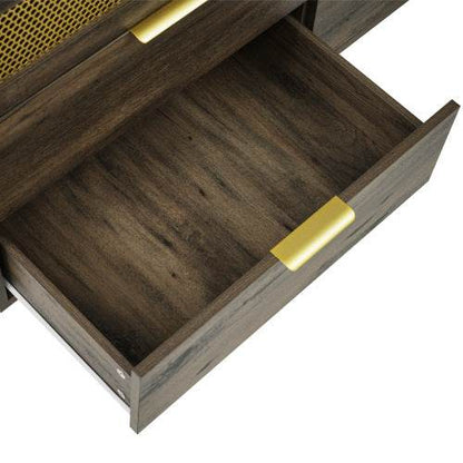 Industrial Style Metal and Wood Sideboard – Modern Buffet Cabinet with Open Shelf & Storage Drawers – Perfect for Living Room, Dining Room or Entryway - Tarteebstudio