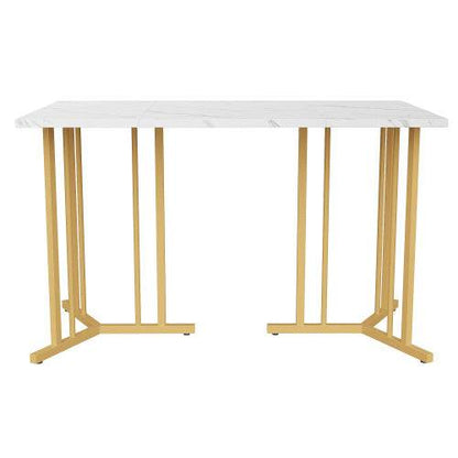 Modern Metal-Framed Rectangular Dining Table – Industrial Style Kitchen & Living Room Table – Durable Steel Frame with Wood, Glass or MDF Top - Tarteebstudio