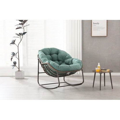 Robuste Metall-Schaukelstühle für Drinnen & Draußen – Bequeme Garten- und Wohnzimmer Stühle mit Polsterung, UV-beständig & Wetterfest – Ideal für Terrasse, Balkon & Wohnraum - Tarteebstudio