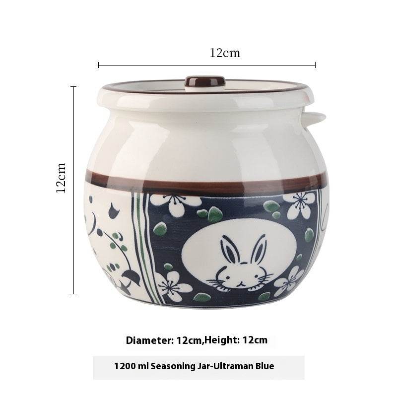 Hitzefeste Keramik-Schmalzdose mit Deckel, Löffel & Gewürzbehälter – Haltbares Fett-Aufbewahrungs-Glas für Küche & Kochen - Tarteebstudio