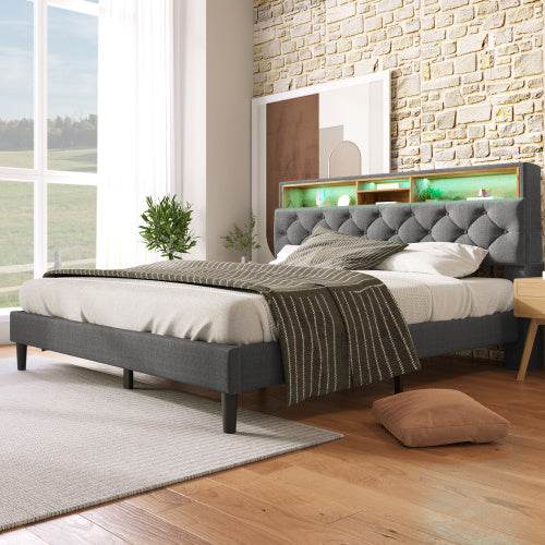 Natural Solid Wood Bed Frame – Queen/King Size Wooden Bed Base with Lattenrost – Durable Platform Bed Frame for Any Mattress Type | Handcrafted Bedroom Furniture - Tarteebstudio