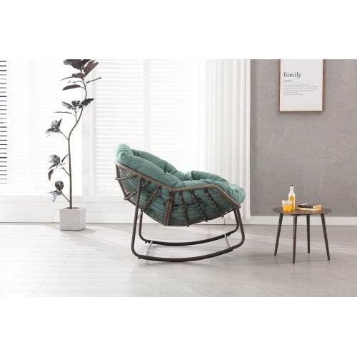 Robuste Metall-Schaukelstühle für Drinnen & Draußen – Bequeme Garten- und Wohnzimmer Stühle mit Polsterung, UV-beständig & Wetterfest – Ideal für Terrasse, Balkon & Wohnraum - Tarteebstudio