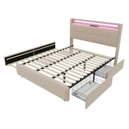 Wood, Metal, Bed Frame - Tarteebstudio