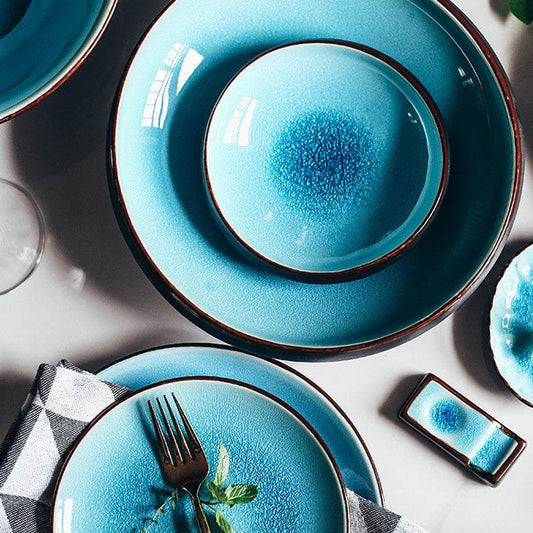 Japanese Style Creative Ceramic Tableware Set – Handcrafted Dish Plates, Bowls & Cups | Elegant, Microwave & Dishwasher Safe – Ideal for Sushi, Ramen, Rice & Everyday Dining - Tarteebstudio