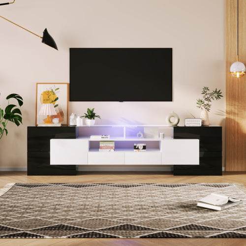Stilvoller TV-Schrank aus Faserplatten – Moderne HiFi-Anbauwand mit Ablagefächern & Schubladen – Ideal für Wohnzimmer & Heimkino - Tarteebstudio