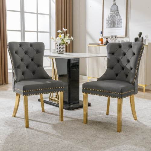 Luxury Velvet Dining Chair with Metal Legs – Stylish Accent Chair for Kitchen, Dining Room & Home Office – Set of 2 or 4 | Available in Multiple Colors - Tarteebstudio