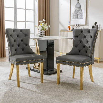 Luxury Velvet Dining Chair with Metal Legs – Stylish Accent Chair for Kitchen, Dining Room & Home Office – Set of 2 or 4 | Available in Multiple Colors - Tarteebstudio