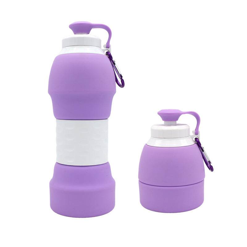 Collapsible Silicone Water Bottle – Leak-Proof Foldable Water Bottle 500ml/1L | BPA-Free, Lightweight & Portable Reusable Drinking Bottle for Travel, Gym, Camping or Office Use - Tarteebstudio
