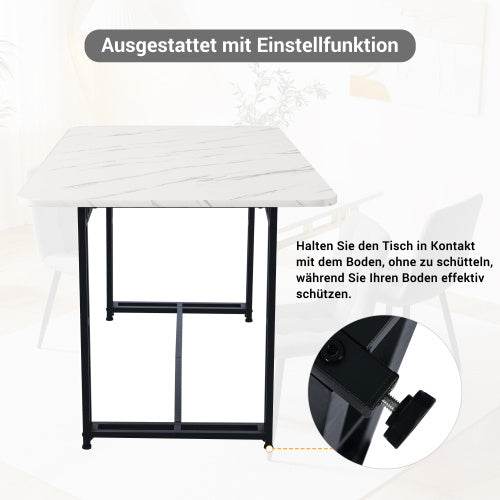 Modern Metal Frame Rectangular Dining Table – Stylish Kitchen & Living Room Table with Steel Legs – Available in Wood, MDF or Glass Top - Tarteebstudio