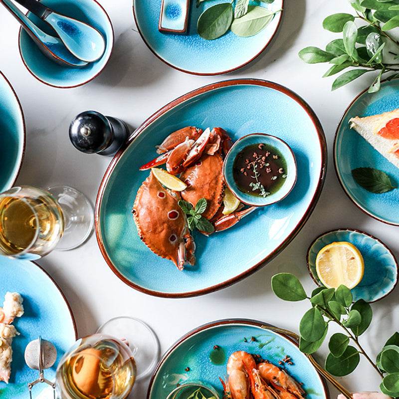 Japanese Style Creative Ceramic Tableware Set – Handcrafted Dish Plates, Bowls & Cups | Elegant, Microwave & Dishwasher Safe – Ideal for Sushi, Ramen, Rice & Everyday Dining - Tarteebstudio