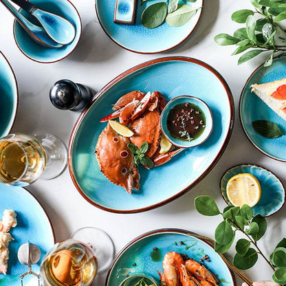 Japanese Style Creative Ceramic Tableware Set – Handcrafted Dish Plates, Bowls & Cups | Elegant, Microwave & Dishwasher Safe – Ideal for Sushi, Ramen, Rice & Everyday Dining - Tarteebstudio