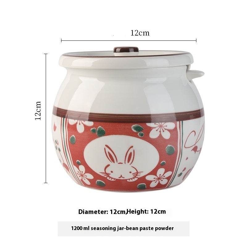 Hitzefeste Keramik-Schmalzdose mit Deckel, Löffel & Gewürzbehälter – Haltbares Fett-Aufbewahrungs-Glas für Küche & Kochen - Tarteebstudio