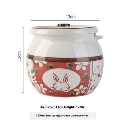 Hitzefeste Keramik-Schmalzdose mit Deckel, Löffel & Gewürzbehälter – Haltbares Fett-Aufbewahrungs-Glas für Küche & Kochen - Tarteebstudio