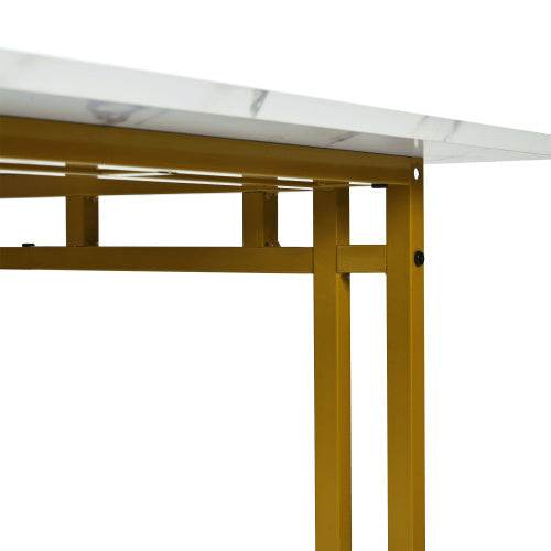Modern Rectangular Dining Table with Metal Frame – Stylish Kitchen & Living Room Table for Home & Office Use - Tarteebstudio