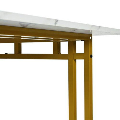 Modern Rectangular Dining Table with Metal Frame – Stylish Kitchen & Living Room Table for Home & Office Use - Tarteebstudio