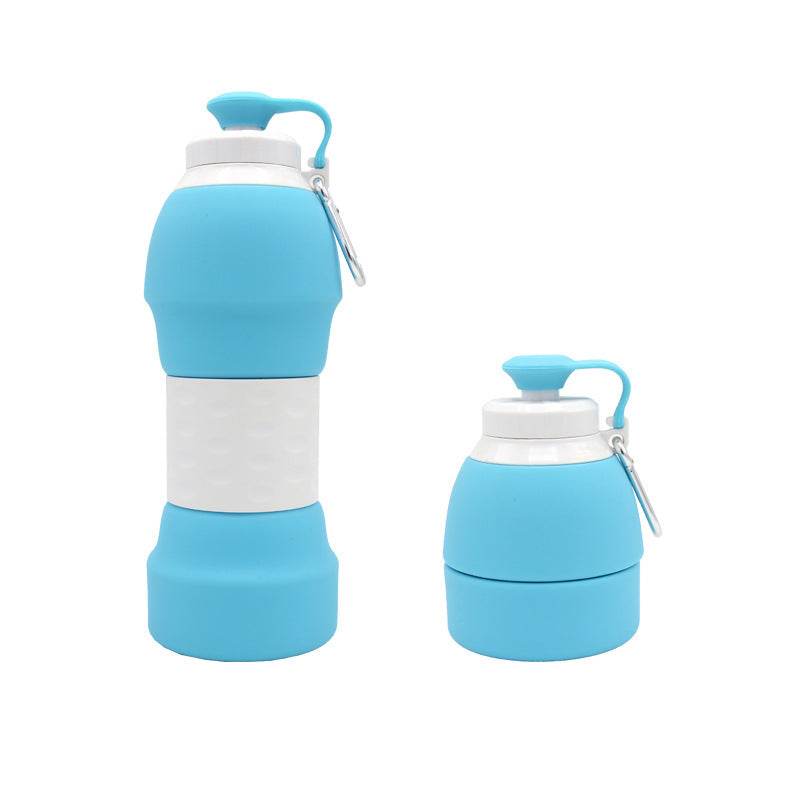 Collapsible Silicone Water Bottle – Leak-Proof Foldable Water Bottle 500ml/1L | BPA-Free, Lightweight & Portable Reusable Drinking Bottle for Travel, Gym, Camping or Office Use - Tarteebstudio