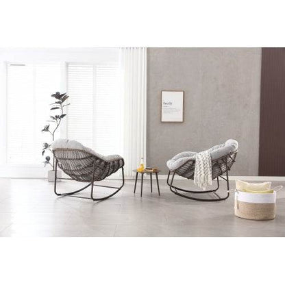 Robuste Metall-Schaukelstühle für Innen & Außen – Bequeme Garten- und Wohnzimmer Stühle mit Polsterung, UV-beständig & Wetterfest – Ideal für Terrasse, Balkon & Wohnraum - Tarteebstudio
