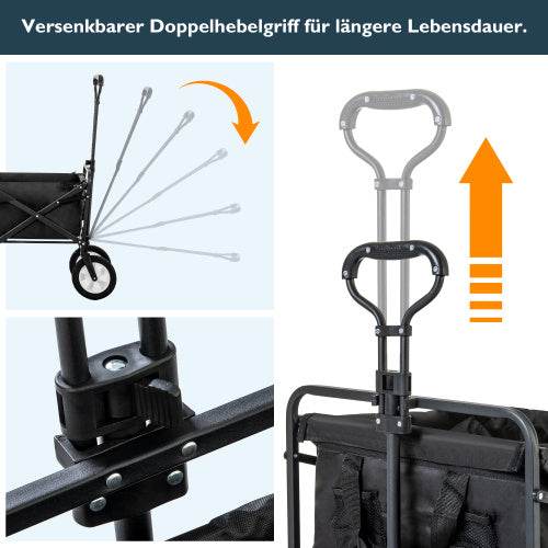 Faltbarer Stoffwagen – Leichter Mehrzweckwagen aus Textil mit Rollen – Ideal zum Transport von Lebensmitteln, Spielzeug, Büchern & Einkäufen - Tarteebstudio