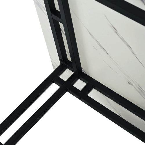 Modern Metal Frame Rectangular Dining Table – Stylish Kitchen & Living Room Table with Steel Legs – Available in Wood, MDF or Glass Top - Tarteebstudio