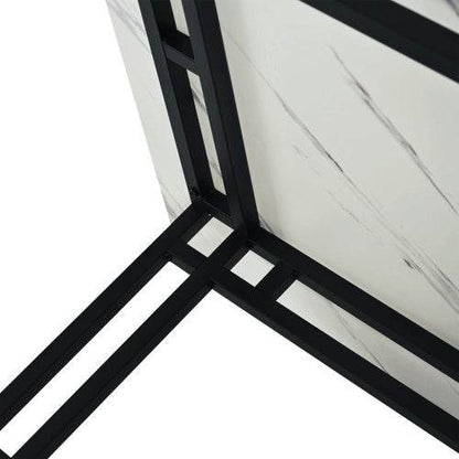 Modern Metal Frame Rectangular Dining Table – Stylish Kitchen & Living Room Table with Steel Legs – Available in Wood, MDF or Glass Top - Tarteebstudio