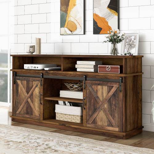 Extra Large TV Cabinet with Particleboard Construction – Modern MDF Entertainment Center with Adjustable Shelves & Cable Management – Ideal for Living Room or Home Theater - Tarteebstudio