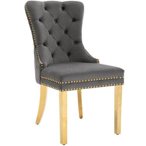 Luxury Velvet Dining Chair with Metal Legs – Stylish Accent Chair for Kitchen, Dining Room & Home Office – Set of 2 or 4 | Available in Multiple Colors - Tarteebstudio