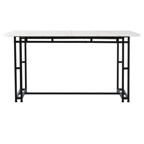 Modern Metal Frame Rectangular Dining Table – Stylish Kitchen & Living Room Table with Steel Legs – Available in Wood, MDF or Glass Top - Tarteebstudio
