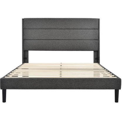 Linen Bed Frame With Slatted Frame - Tarteebstudio