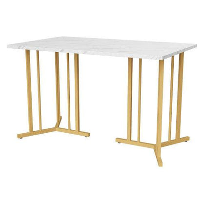 Modern Metal-Framed Rectangular Dining Table – Industrial Style Kitchen & Living Room Table – Durable Steel Frame with Wood, Glass or MDF Top - Tarteebstudio